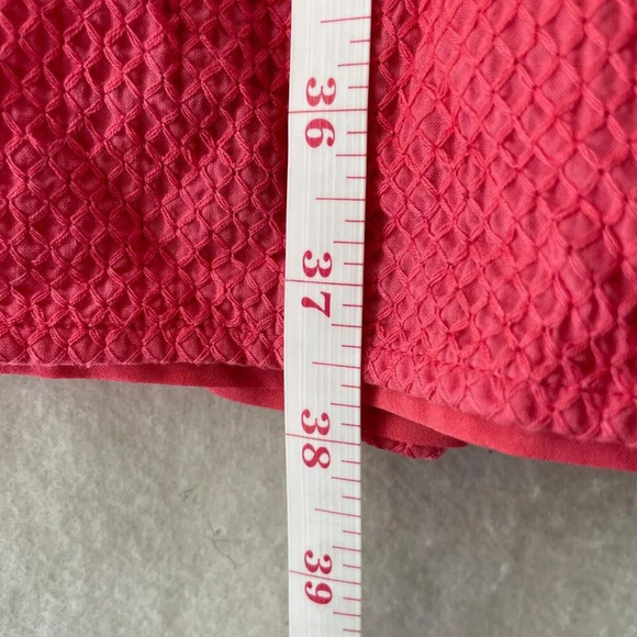 Ana Taylor Loft Dress Women's Sz 10 Pink A-Line V-Neck Textured Pleated Back Zip - Picture 3 of 8